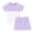 Purple, variant on Gbsyewxs Girls Outfit Set 2 Piece Crew Neck Short Sleeve Patchwork Tops And Shorts Set Casual Sprotswear Summer Girls Clothes Blue Size 5-6 Years