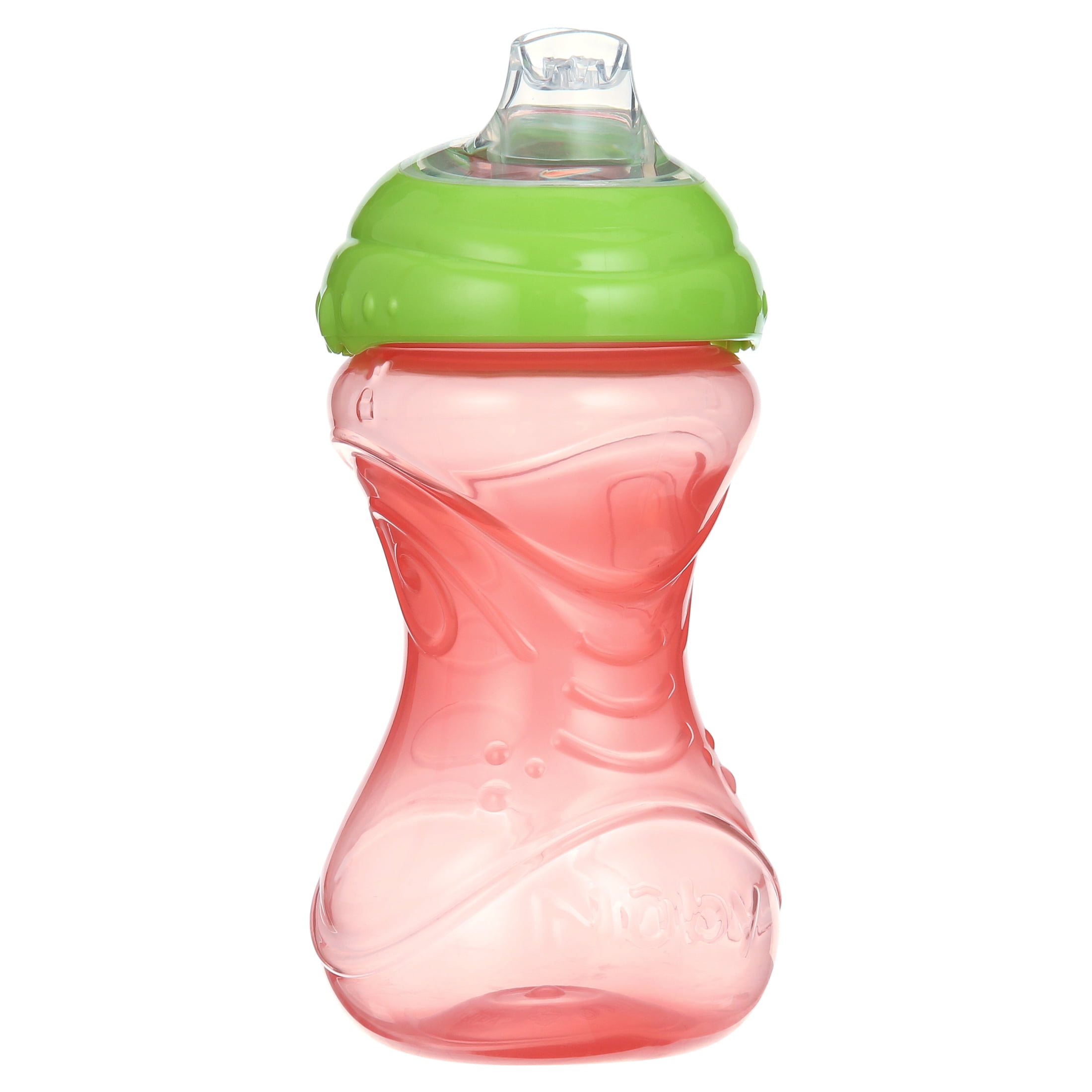 Nuby 2 Pack 10 Oz. Clik-It Cup with Silicone Spout, Red & Blue