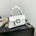 thumbnail image 2 of Qarigey Bolso de mano de PU Cute Street para mujer con correa extraíble para bolsos de mano versátiles de cuero de PU Bolsas de mensajero y de hombro Blanco, 2 of 6