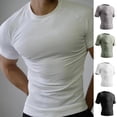 thumbnail image 3 of FRSASU Compression Shirts for Men Crew Neck Solid Stretchy Tees Lightweight Quick Dry Workout Shirts White, 3 of 7
