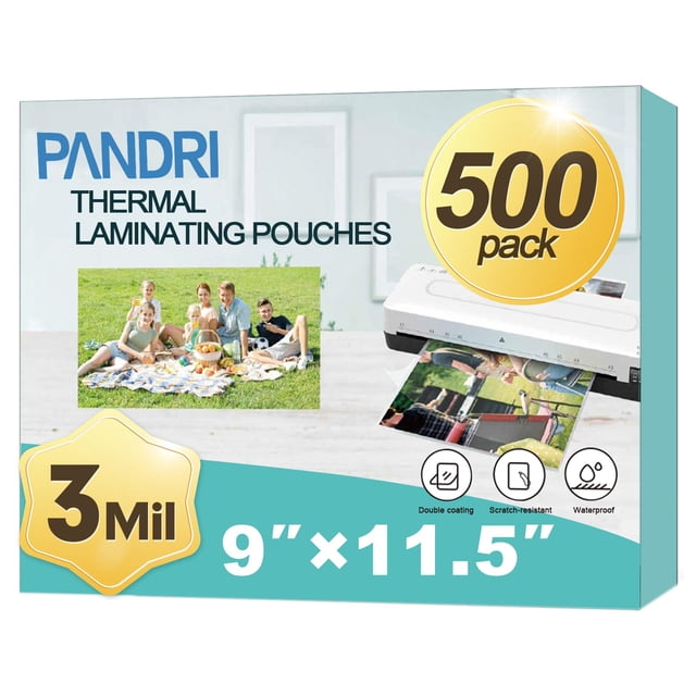Hojas laminadoras PANDRI, bolsas laminadoras térmicas, paquete de 500