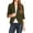 Olive, variant on Women's Casual Office Wear Open Draped Front 3/4 Sleeves Basic Solid Blazer Jacket S-3XL
