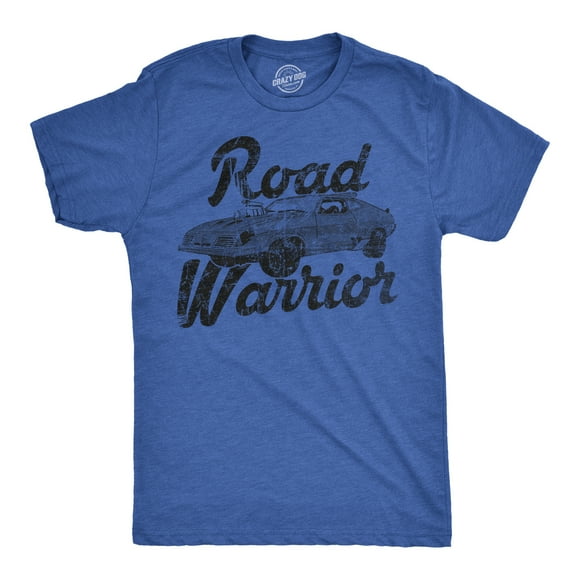 Road Warrior T Shirt Cool Vintage Movie Classic Car Racing Tee (Royal Blue) - L
