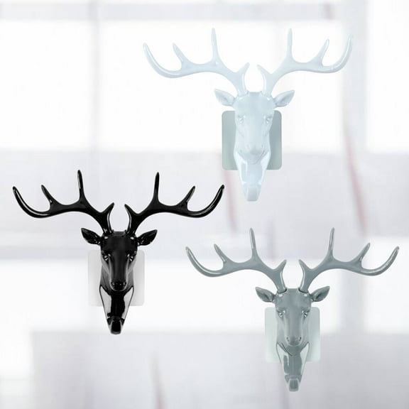 OUNONA Deer Antler Coat Hook Plastic Hanging Home Decor 3Set