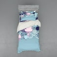 thumbnail image 2 of Ambesonne Cartoon Bedding Set 4 Pcs, Rain Smiling Faces, Queen, Pink Blue, 2 of 3