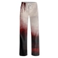 thumbnail image 4 of JULMCOMO Halloween Pajama Pants for Women Blood Eyeball Print Drawstring Elastic Waist Trendy Pajama Bottoms Fuuny Print Comfy Loose Fit Pjs Pants Gray S, 4 of 5
