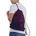 thumbnail image 3 of Drawstring Backpack - Black Dark Blue Purple Splash Proof Small Drawstring Gym Bag for Women Men, Cinch Sports String Bag Backpack for Travel Swimming Beach, 3 of 8