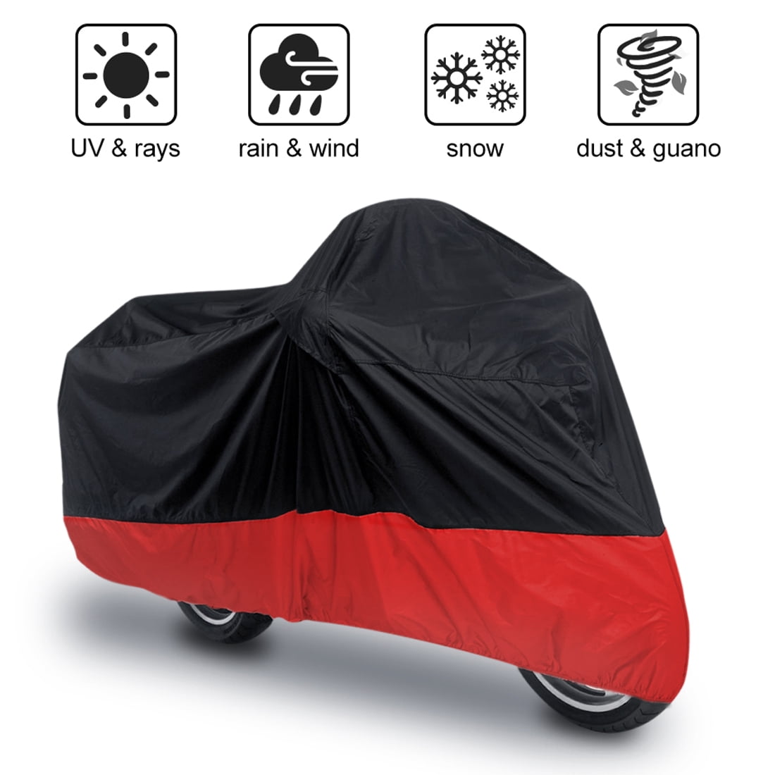 XXXL Motorcycle Cover Waterproof Black for Winter Outside Storage Snow Rain UV