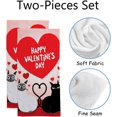 thumbnail image 2 of 2 Pcs Face Bath Towels Set Happy Valentine's Day with Couple Cats Washcloths for Bathroom Hotel Kitchen, 30"x15", Absorbent Soft Hand Fingertip Towels, 2 of 6