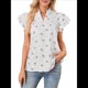 thumbnail image 1 of Tops con Volantes para Mujer, Blusas Bohemias con Cuello en V y Muescas, Camisetas Tipo Túnica con Mangas Abullonadas en L, 1 of 9