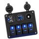 thumbnail image 5 of 4 Panel de interruptor de Balancín de Pandillas, Caja de Interruptor de Balancín a Prueba de Agua A Prueba de Agua, Voltímetro LED + 2 Cargador USB + Encendedor de Cigarrillos, 5 of 7