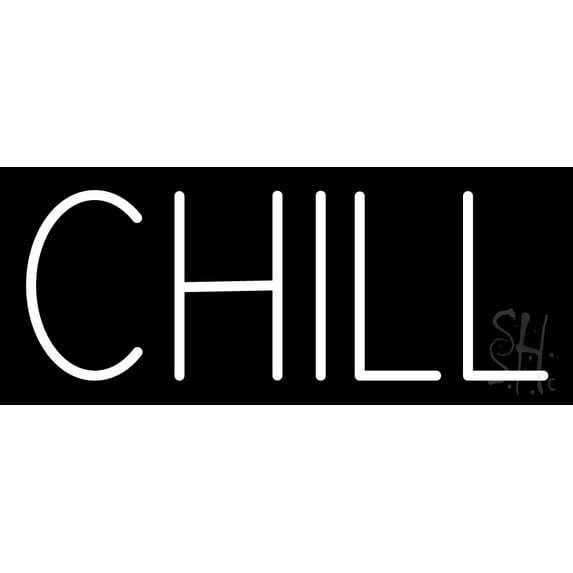 Chill LED Neon Sign 6 x 15 - inches, Clear Edge Cut Acrylic Backing, with Dimmer - Bright and Premium built indoor LED Neon Sign for restaurant window and interior decor.