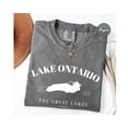 thumbnail image 2 of Lake Ontario Map T-shirt Lake Ontario Graphic Tee Great Lakes Apparel Travel Souvenir Tee Nautical Theme Top, 2 of 9