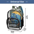 thumbnail image 4 of Ttyddzy Clear Backpack Heavy Duty PVC Transparent Backpack for College Workplace, Blue Hippo, 4 of 8
