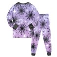 thumbnail image 5 of NOEGOEU Toddler Boys Girls Halloween Pajamas Kids Cute Graphic Long Sleeve Sleepwear Set 2-9Y (Purple,4-5 Years), 5 of 8