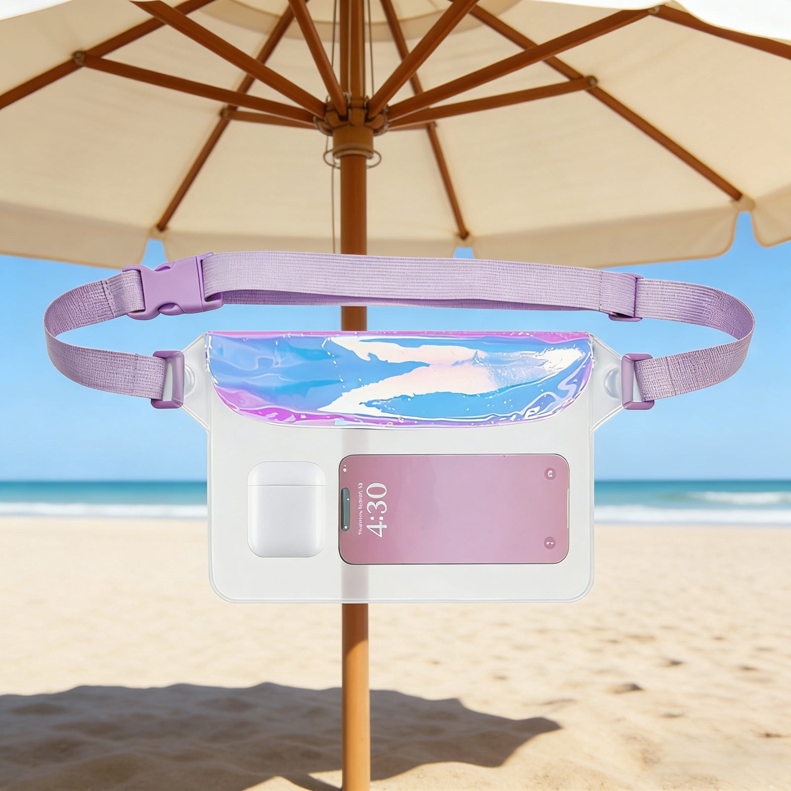 Waterproof Phone Waist Bag, Waterproof Pouch for Swimming, Kayaking, Boating, Travel, Beach, Pool, Fits Phones Up to 7 Inches, Adjustable Waist Strap