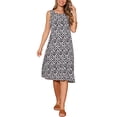 thumbnail image 2 of Vestido midi sin mangas bohemio de estampado ikat para mujer, casual, para el Día de la Madre, con bolsillos, color negro, talla L, 2 of 6