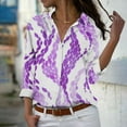 thumbnail image 1 of Fiudx Ofertas Flash Artículos En Oferta Camisa con Botones de Solapa Estampada de Serie Informal Regular de Manga Larga para Mujer, 1 of 5