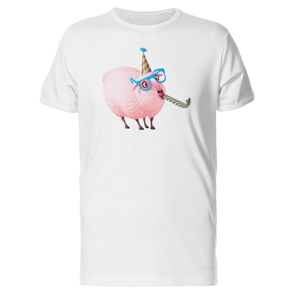 Cute Pink Party Sheep Tee Men's -Image by Shutterstock