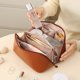 thumbnail image 4 of Bolsa De Maquillaje De Cuero Almacenamiento De Cosméticos Organizador De Viaje Equipaje De Tocador Artículos De Belleza, 4 of 4