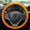 thumbnail image 1 of FH Group Soft Silicone Steering Wheel Cover with Textured Pattern and Anti-Slip Grip Design, UV-Resistant, Easy Installation, Durable, Waterproof & Odorless, Universal Fits 14.5" - 15.5" - Orange, 1 of 4