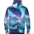 thumbnail image 7 of Fotbe Men's Hoodie with Night At Lake Aurora 1 Pattern - Kangaroo Pocket Pullover Hooded Sweatshirt, Perfect for Daily Wear, Travel, and Home-3X-Large, 7 of 7