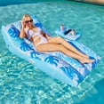 thumbnail image 3 of Joyfy Inflatable Pool Floats for Adults Pool Lounge Chair with Detachable Cup Holder, Heavy Duty Lounger Floating Chair Floaties Raft Water Floaty Blow Up Recliner Lake Tanning Float, 3 of 9