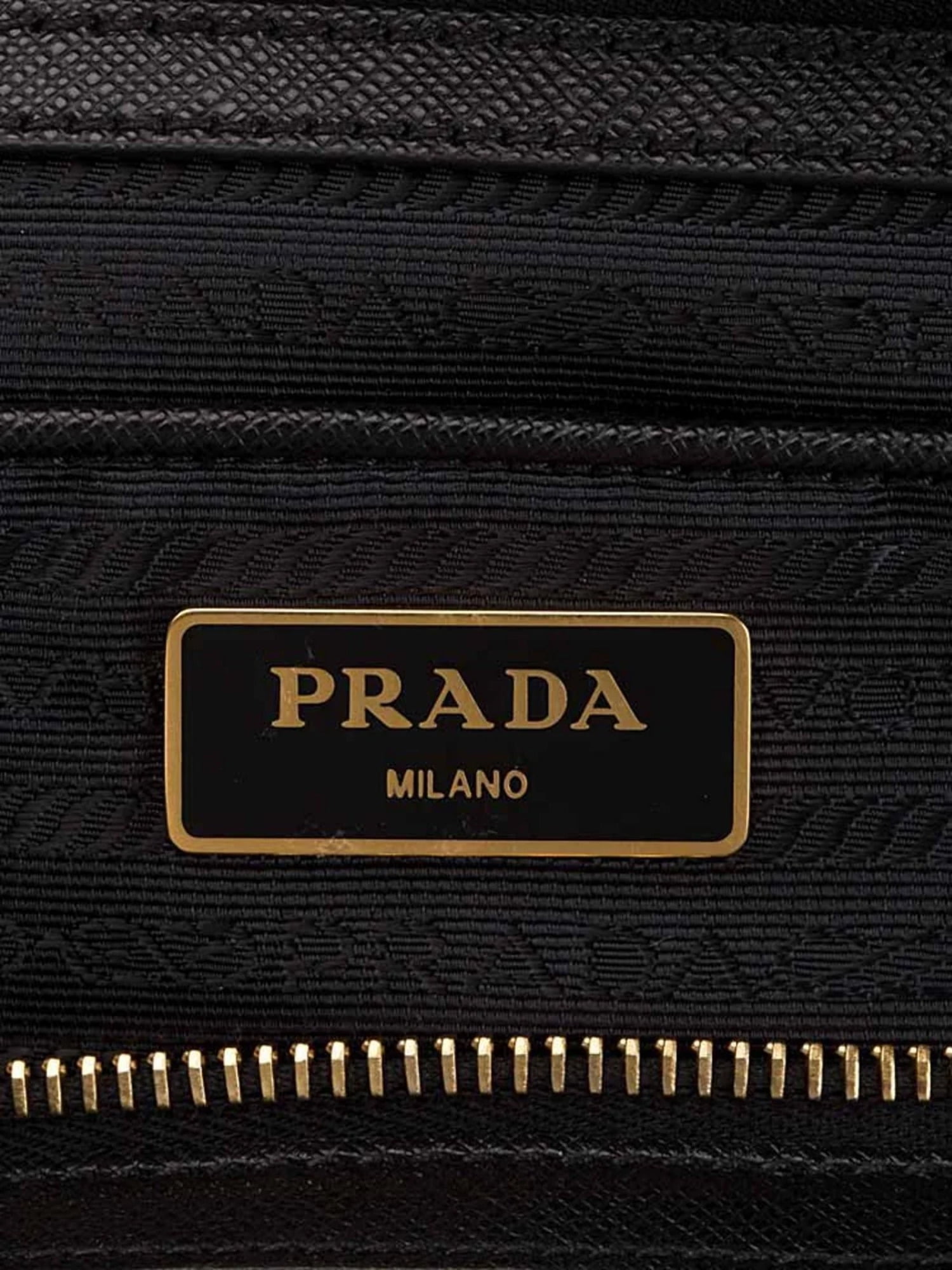 Prada Tessuto Nylon Saffiano Leather Black Top Zip Tote Bag 1BG253 Walmart