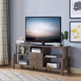 thumbnail image 2 of Smart Home Furniture 4-Shelf Wood TV Stand for TVs up to 48" in Walnut Oak, 2 of 3