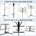 thumbnail image 5 of New Bee Music Stand 3-Stage Adjustable ,2-in-1 Folding Stand,Widening and Thickening Plate 180° Rotating for Book/Tablet,Black, 5 of 9