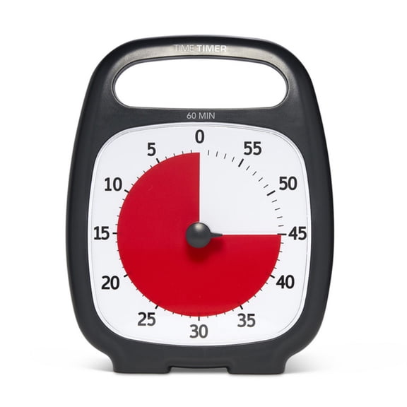 Time Timer Plus with On-the-Go Carry Handle, Charcoal