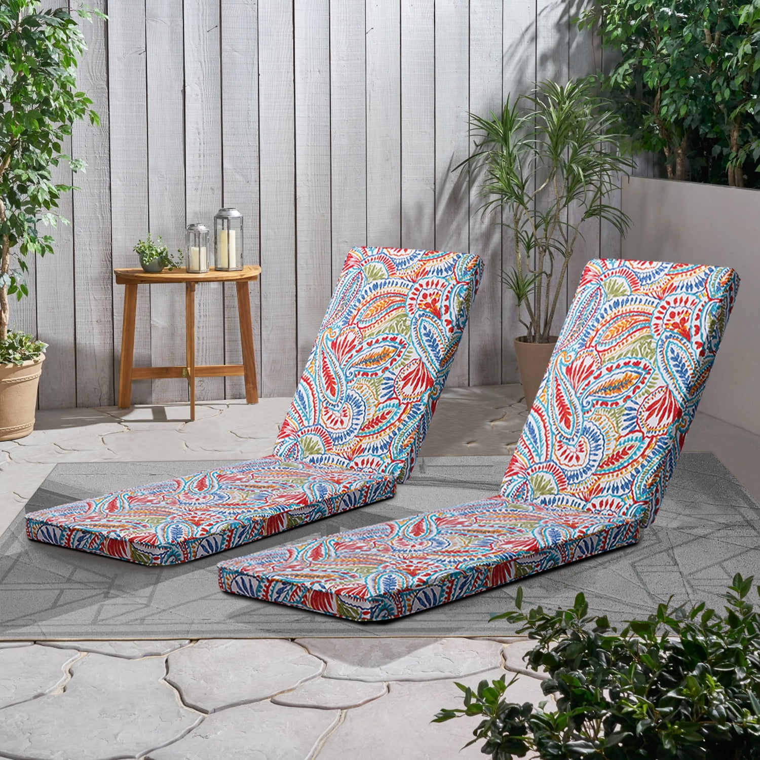 Kepooman 2PCS Set Memory Foam Outdoor Chaise Lounge Chair Cushion Patio Funiture Seat Cushion Chaise Lounge Khaki Walmart