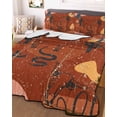 thumbnail image 3 of Quilts Twin XL Size, Western Boho Soft Comforter Bedding Set for Bed, Vintage Abstract Horse Cactus Plant Orange Lightweight Quilted Bedspread with Pillow Cover(2 Pieces) for All Season, 68x98 Inch, 3 of 6