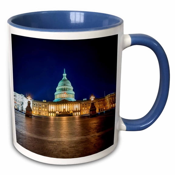 3drose, United States Capitol, Washington Dc, Usa., 15oz Two-tone Blue Mug