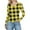 Yellow, variant on Tops for Women Long Sleeved Plaid Casual Round Neck Printing Fitting Pit Stripe Blouse Black L