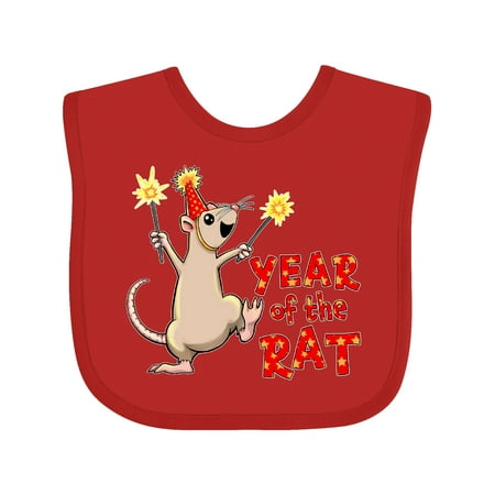 

Inktastic Year of the Rat with Sparklers in Red Party Hat Gift Baby Boy or Baby Girl Bib
