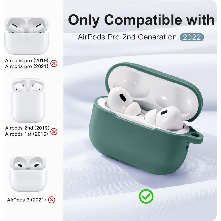 Easuny Custodia Per AirPods Pro 2/1 - Cover In Silicone Con Moschettone, Antiuurto E Antiscivolo