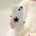 thumbnail image 3 of Compatible for iPhone 14 Plus Cute Glitter 3D Stars Crystal Heart Clear with Design Aesthetic Women Teen Girls Pretty Sparkly Cute Case Protective Cover+Crystal Phone Chain, 3 of 11