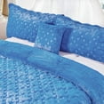 thumbnail image 4 of Home Soft Things 4 Piece Tatami Quilted Faux Fur Bedspread - Palace Blue - Oversize King (120" x 120"), 4 of 7