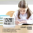 thumbnail image 5 of Betus Digital Travel Alarm Clock - Foldable Calendar Temperature Timer LCD Clock with Snooze Mode - Large Number Display, Battery Operated - Compact Desk Clock(Silver, No Backlight), 5 of 8
