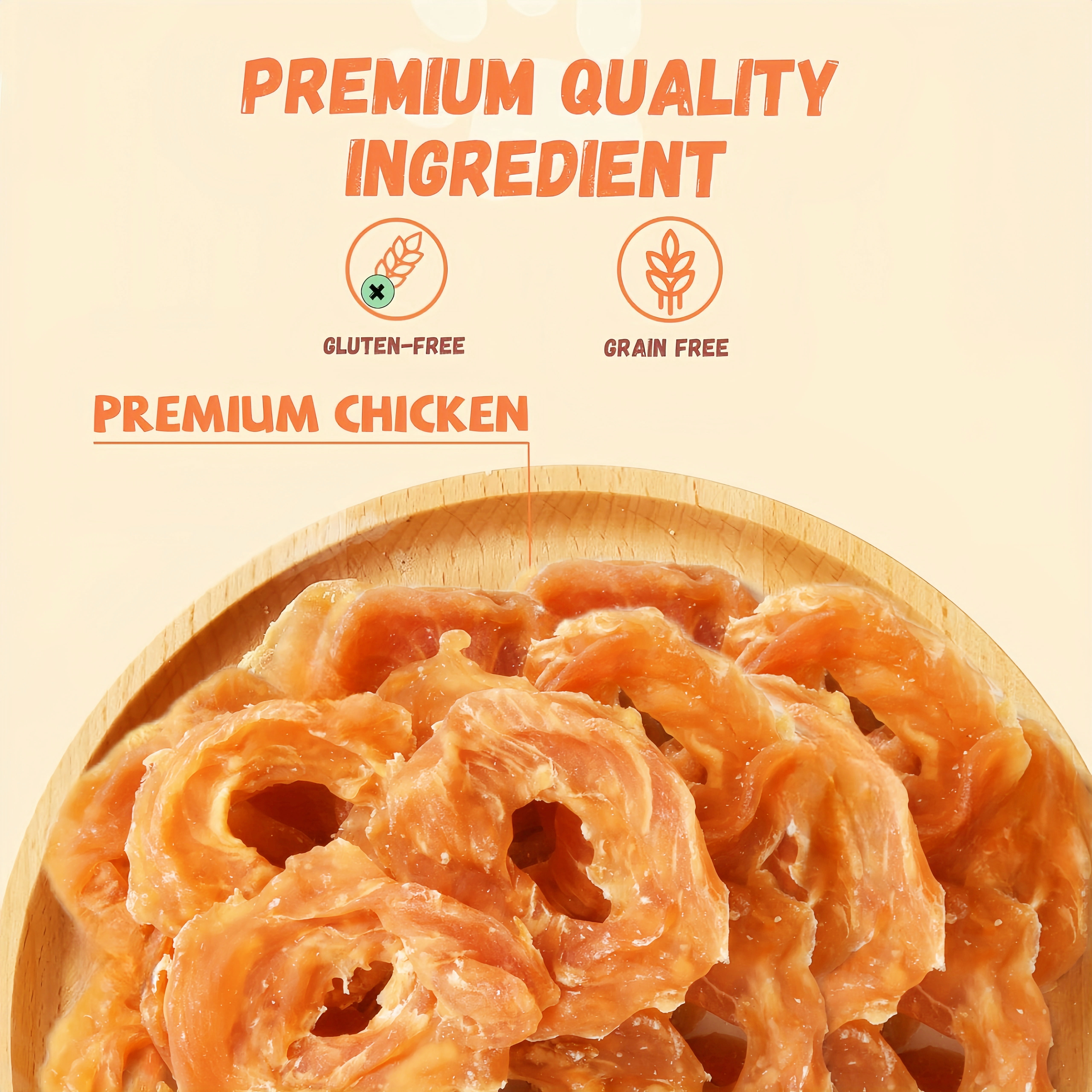 (2 pack) Pawmate Chicken Jerky Dog Treats, Chicken Jerky Rings for All Dogs, 23 ct Packet