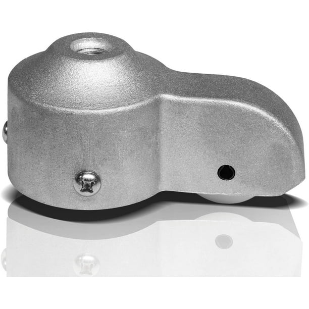 Camión con polea de nailon auténtico para mástil de bandera - Cuerpo de aluminio fundido plateado - Camión estacionario con polea para mástil de bandera resistente - Se adapta a mástiles de bandera
