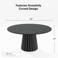 thumbnail image 3 of 60 in. Soild Wood Black Dining Table Round Kitchen Table, 3 of 5