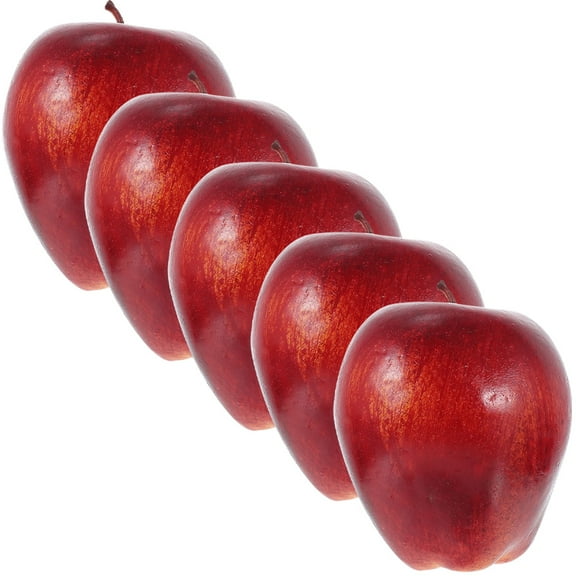 unbranded 5pcs Artificial Red Delicious Apples Decors Lifelike Fake Red Delicious Apples