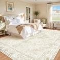 thumbnail image 6 of Washable Rug 8x10 Area Rugs: Large Vintage Floral Soft Rug Non Slip Low Pile Stain Resistant Carpet for Living Room Bedroom Dining Room Office Playroom Beige 8'x10', 6 of 8