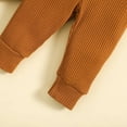 thumbnail image 4 of Scyoekwg Baby Clothes Infant Newborn Toddler Girls Baby Boys Sets Outfits Fashion Solid Color Long Sleeve High Necked Romper Top Drawstring Long Pants Outfits Coffee6 Months, 4 of 8