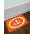 thumbnail image 2 of Anchor Bath Mat, Anchor Image in a Circle Round Enlightened Drawing Controlling the Seabed Print, Non-Slip Plush Mat Bathroom Kitchen Laundry Room Decor, 29.5 X 17.5 Inches, Orange Yellow, Ambesonne, 2 of 2