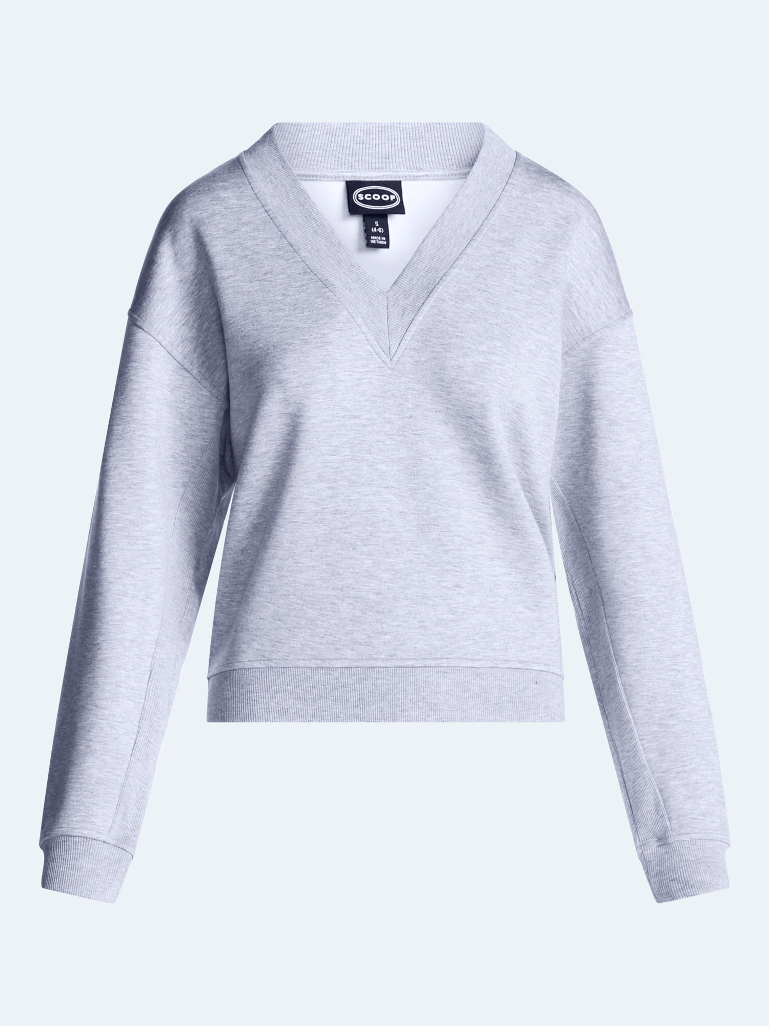 Scoop Women's and Women's Plus V-Neck Sweatshirt, Sizes XS-4X