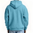 thumbnail image 4 of Men's Waffle Knit Quarter Zip Hooded Sweatshirt - Casual Solid Color Long Sleeve Pullover Hoodie with Zipper Sky Blue 5XL, 4 of 4