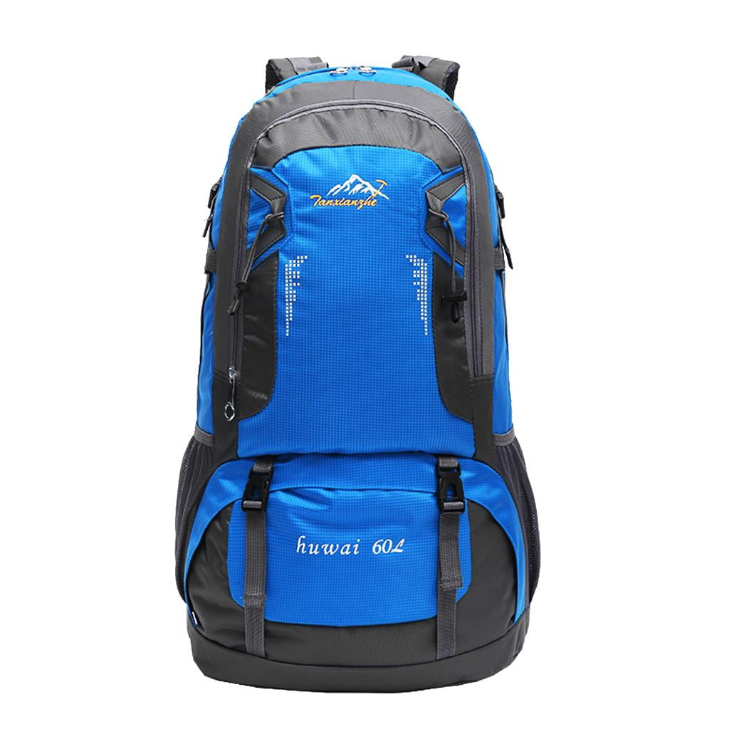 Blue Hiking Camping Travel Rucksack Backpack Walking Luggage Bag 60L
